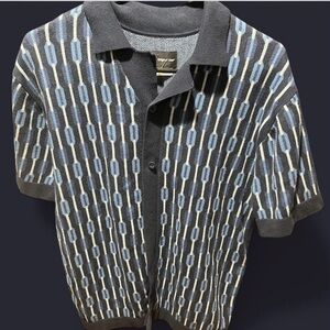 Original Use Black and Blue Patterned Shirt